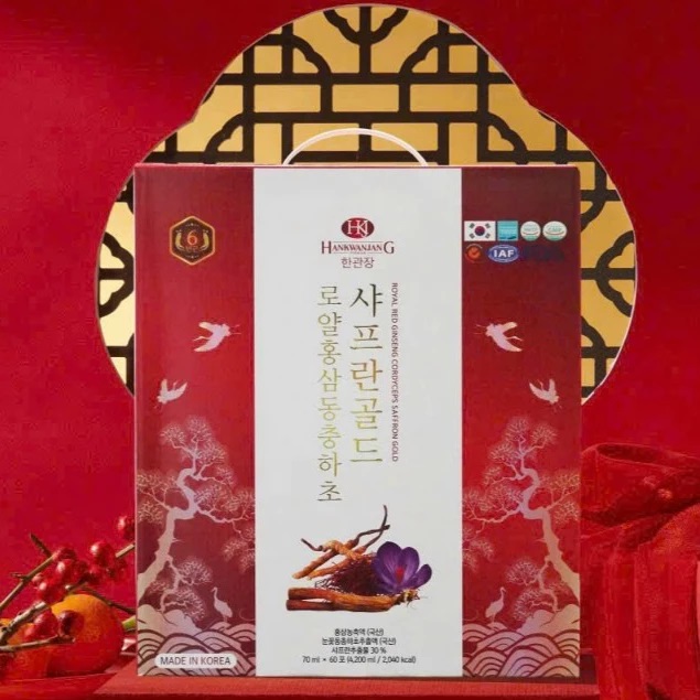 Nước Hồng Sâm Saffron Đông Trùng Hạ Thảo 60 gói x 70ml